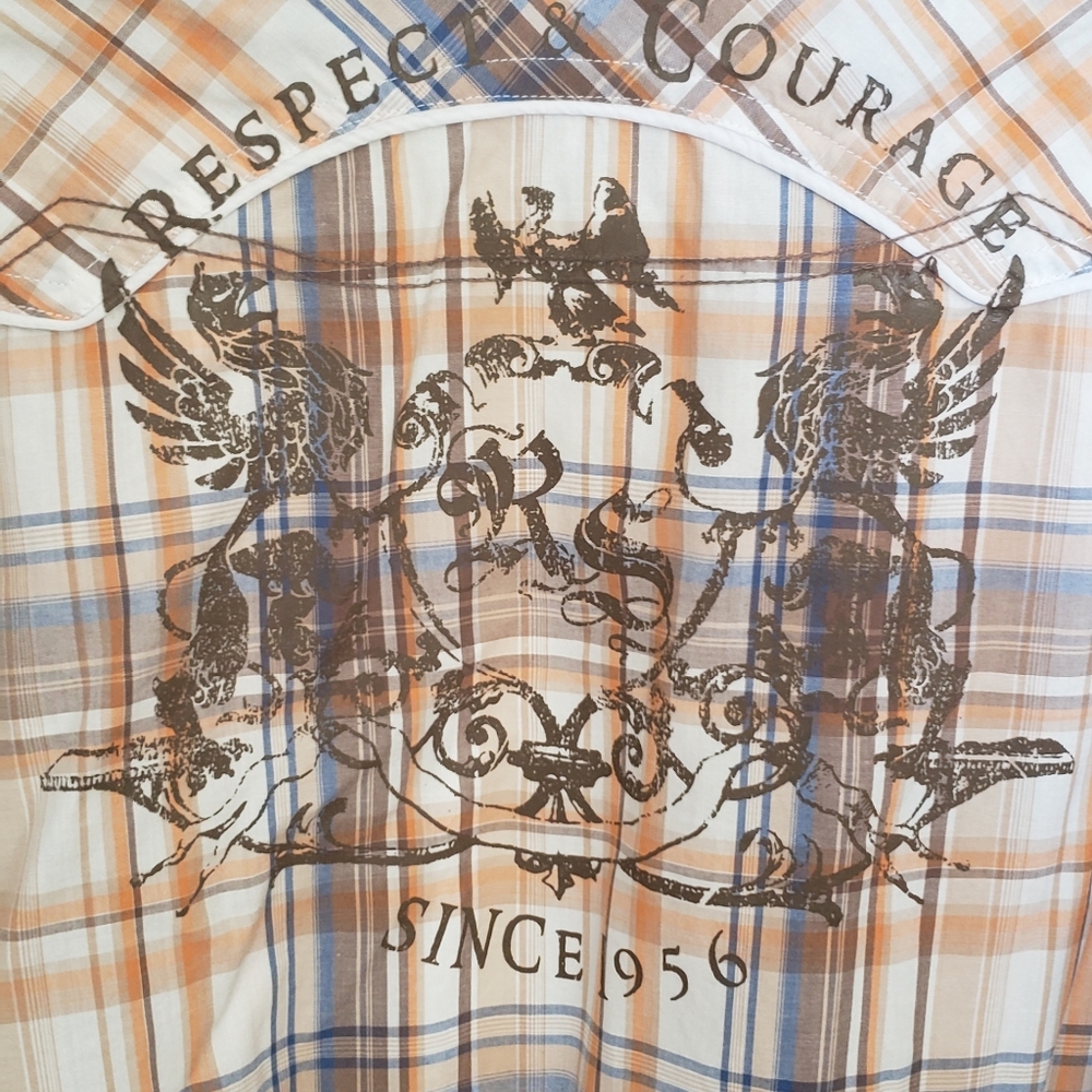 REDSQUAD Brand orange cowboy plaid shirt